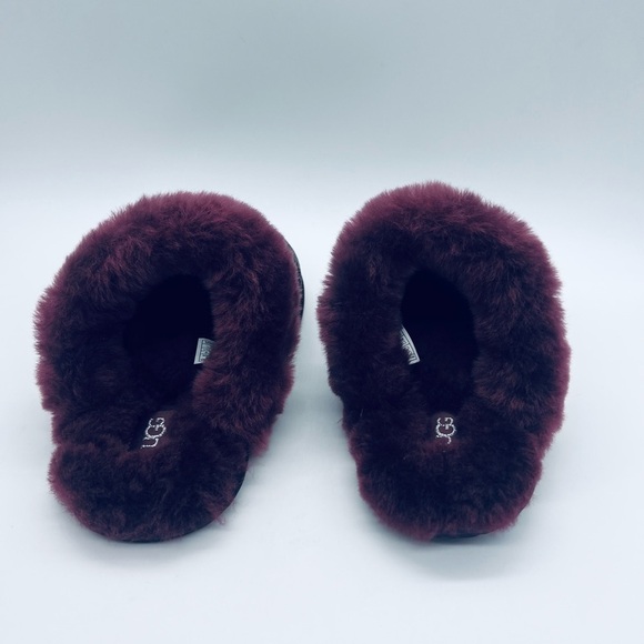 UGG WOMEN’S BURGUNDY SLIPPERS WITH SEQUENCE SIZE 6 NWT - Picture 5 of 12